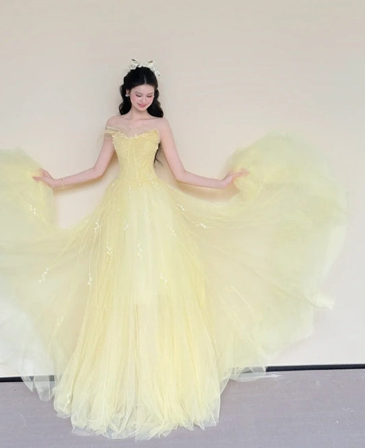 Charming Prom Dress Strapless Pleated Tulle Gala Dress Evening Gown Cocktail Party Outfits D4855