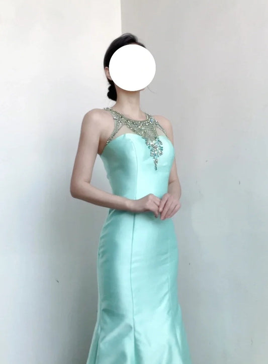 Charming Prom Dress Crew Neck Mermaid Gala Evening Gown Dress Birthday Party Outfits D4875