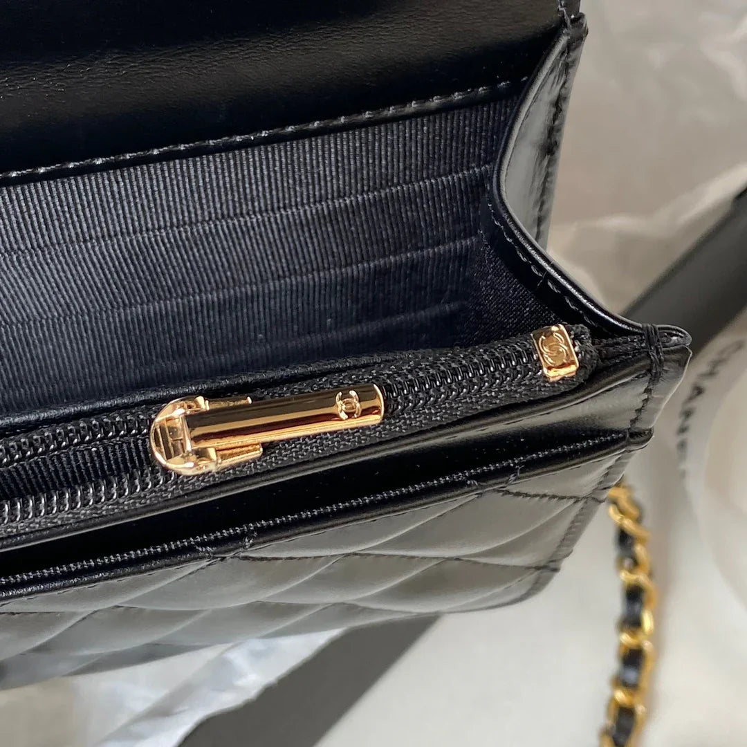 CHANEL Handbag AP3240 GP Black Size 19 cm
