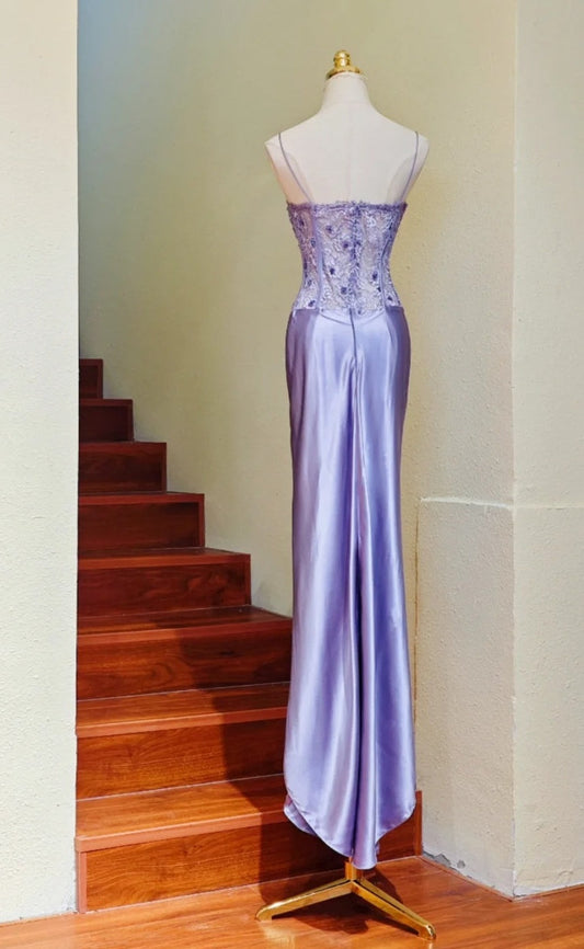 Beauty Prom Dress Satin Spaghetti Straps Pleated Gala Gown Evening Dress Birthday Party Outfits D5153