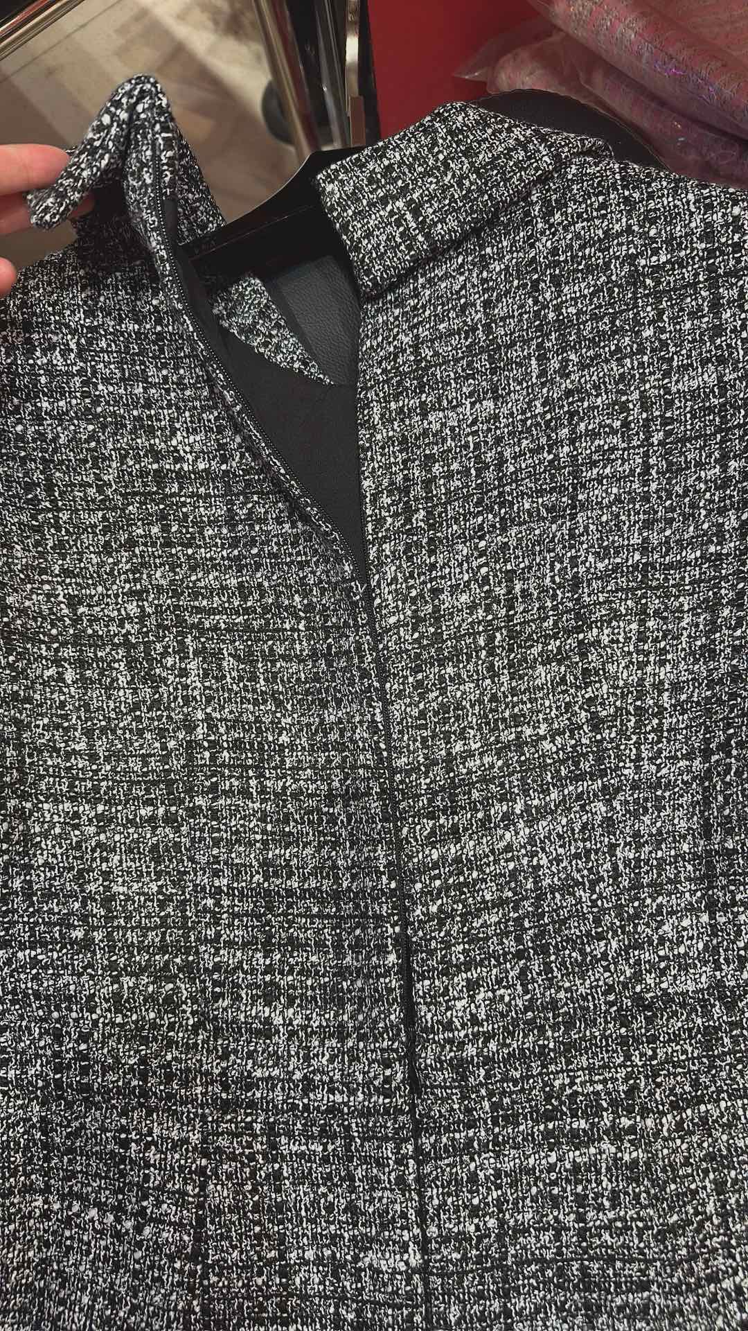 CC 110cm Long Dress Gray Tweed