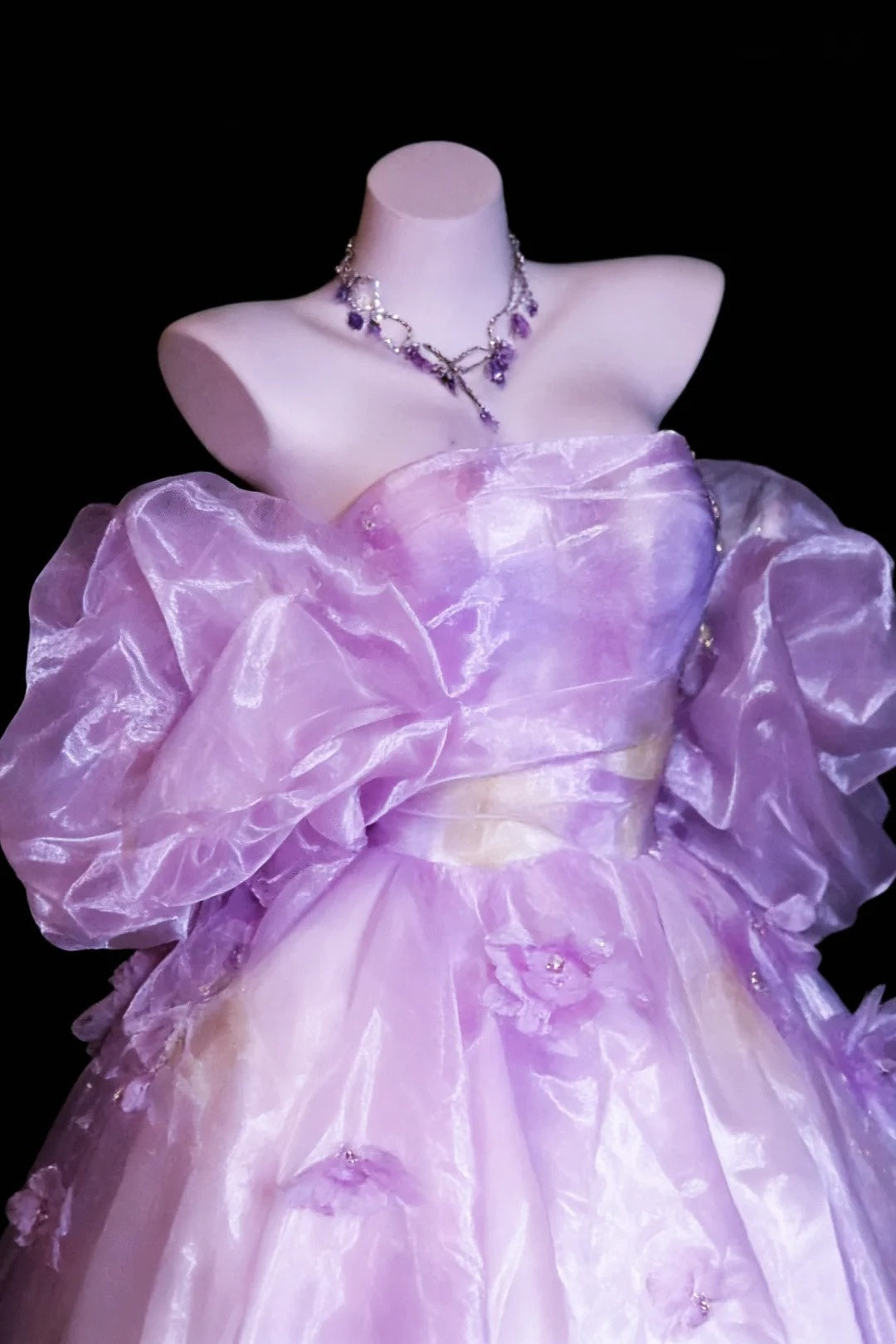 Chic Ball Gown Strapless Tulle Evening Dress Quniceanera Dress Birthday Prom Gown D5407