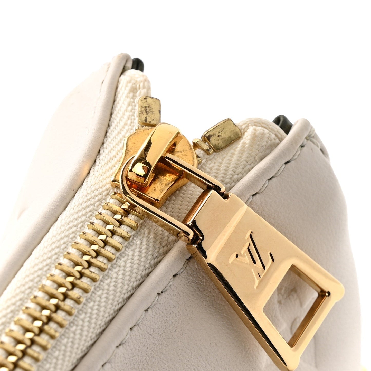 Lambskin Embossed Monogram Coussin PM Beige Cream