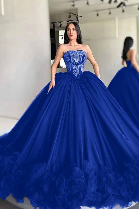Gorgeous Strapless Mermaid Prom Dress Sleeveless With Appliques Black