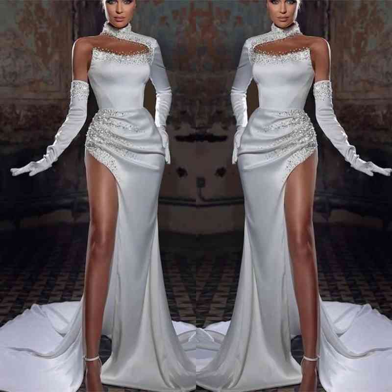 Gorgeous Mermaid Evening Dress Beadings With Slit