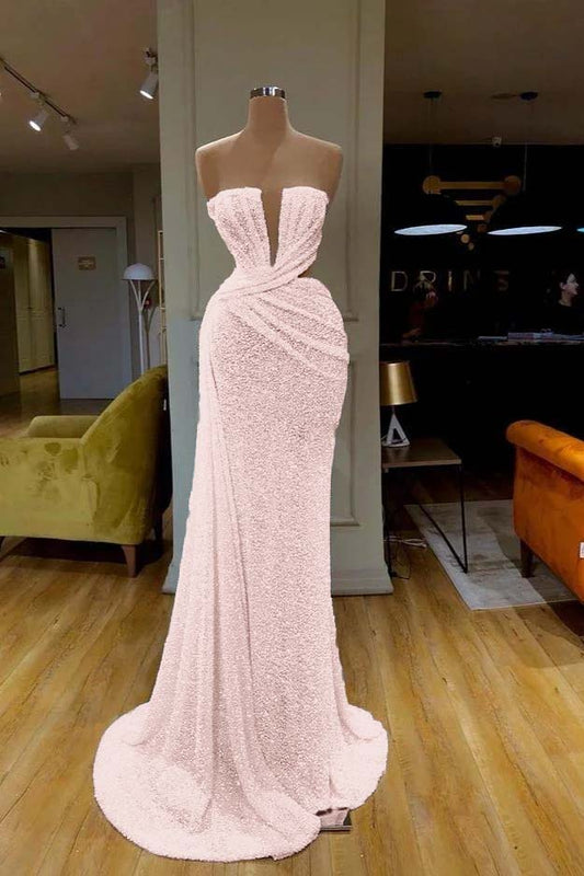 Sequins Gorgeous White Strapless Prom Dress Online