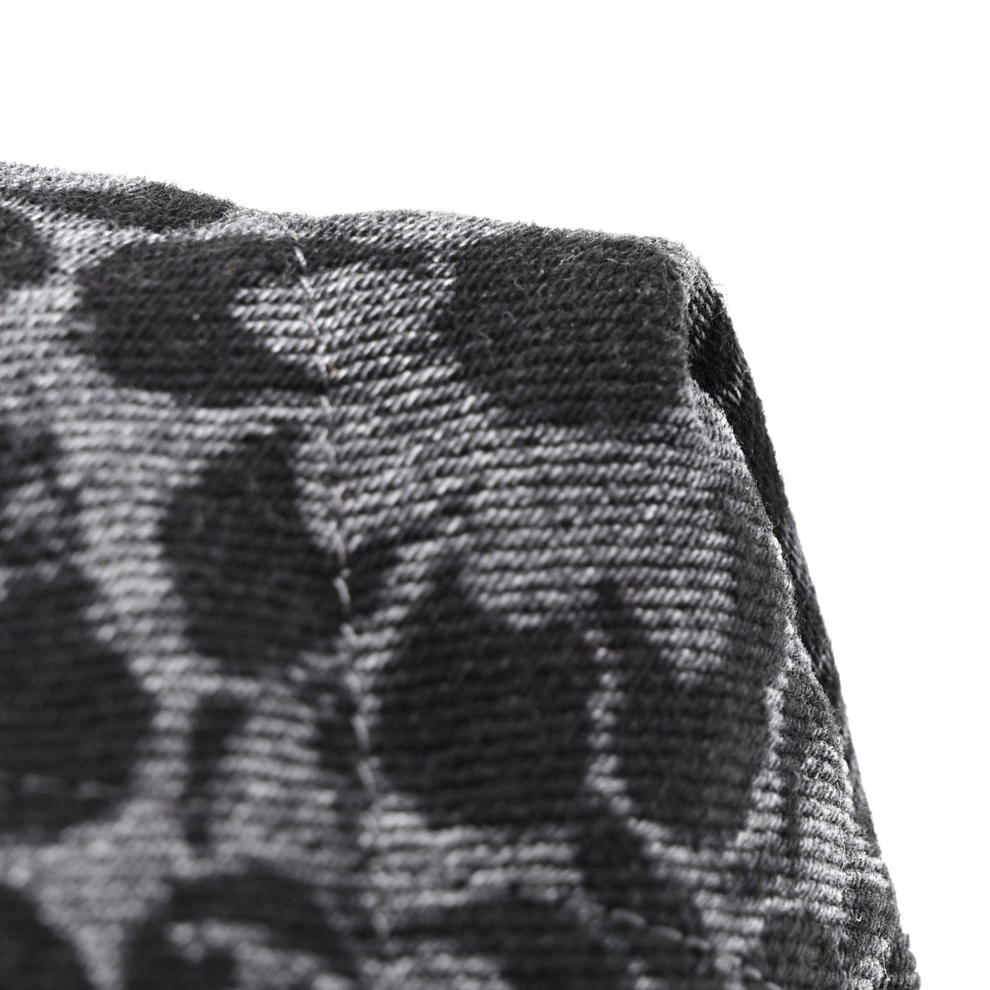 Denim Quilted Floral Print Small Chanel 22 Black