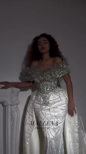 Luxurious Off-Shoulders Sleeveless Strapless Beads Sequins Mermaid Long Prom Dress