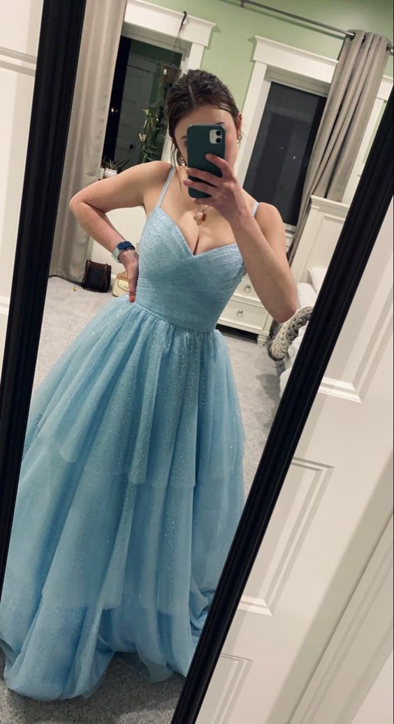 Sexy Long Blue Evening Dress Prom Gown fg2410