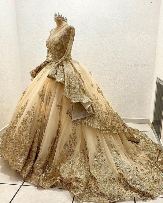 Luxury Quinceanera Dresses Applique Corset Ball Gown Prom Sweet 16 Dress Wedding Dress fg2495
