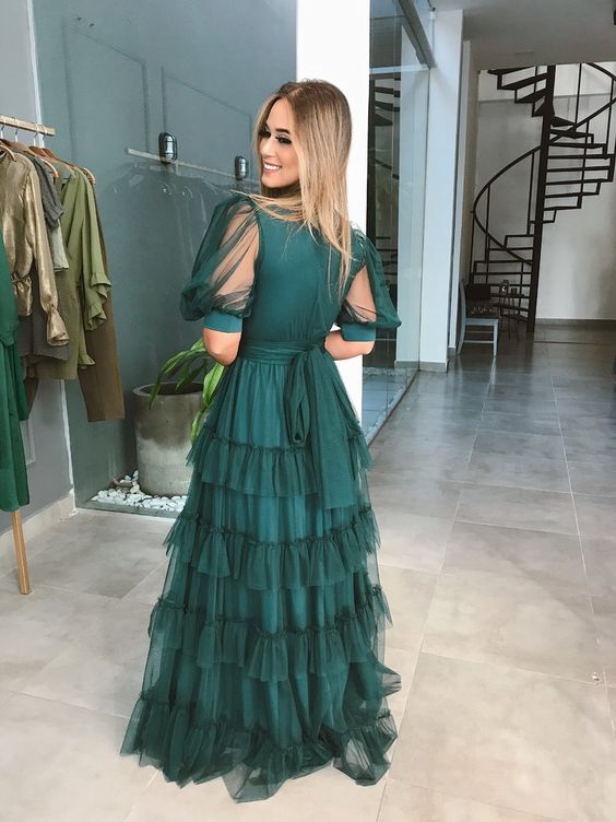 Green Long Party Gown Prom Dress fg2607