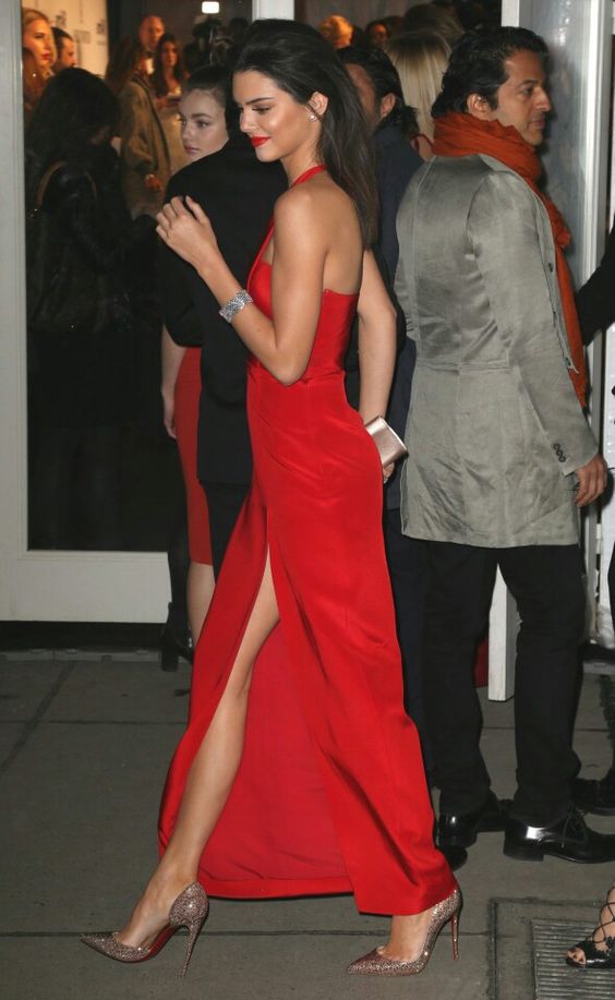 One Shoulder Red Side Slit Prom Dresses Evening Formal Gowns fg3062