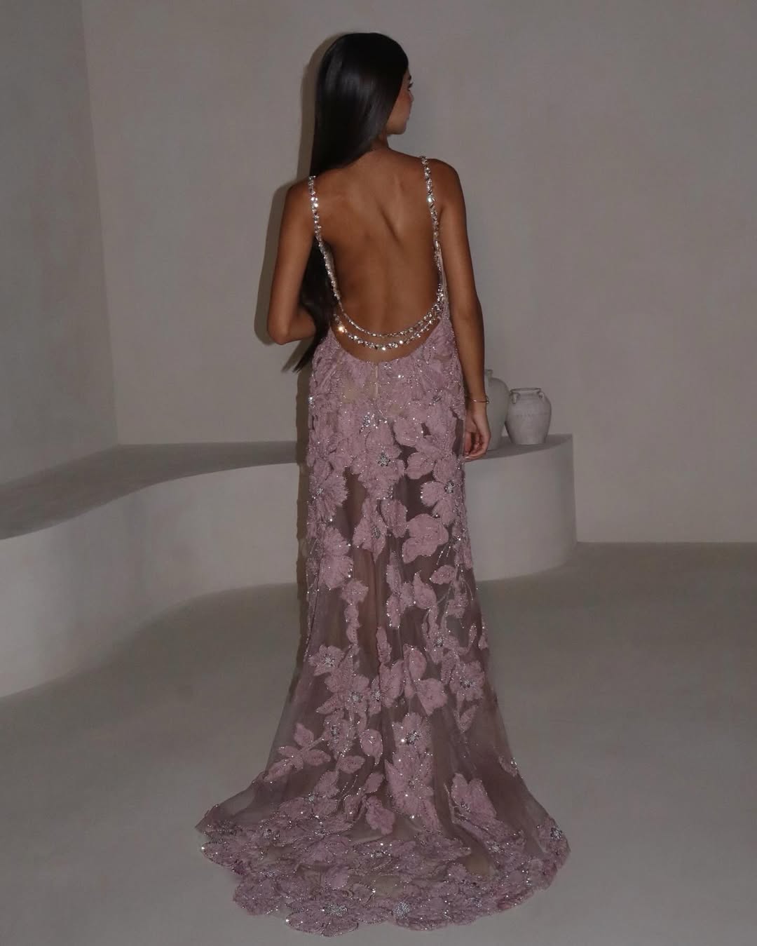 Sleeveless Spaghetti Straps Deep V Neck Mermaid Long Prom Dress With Slit