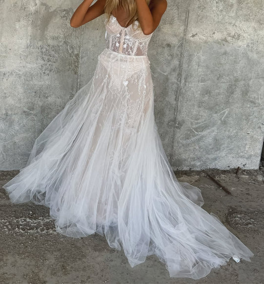 Sleeveless Strapless Appliques Sweetheart Prom Dress With Beads