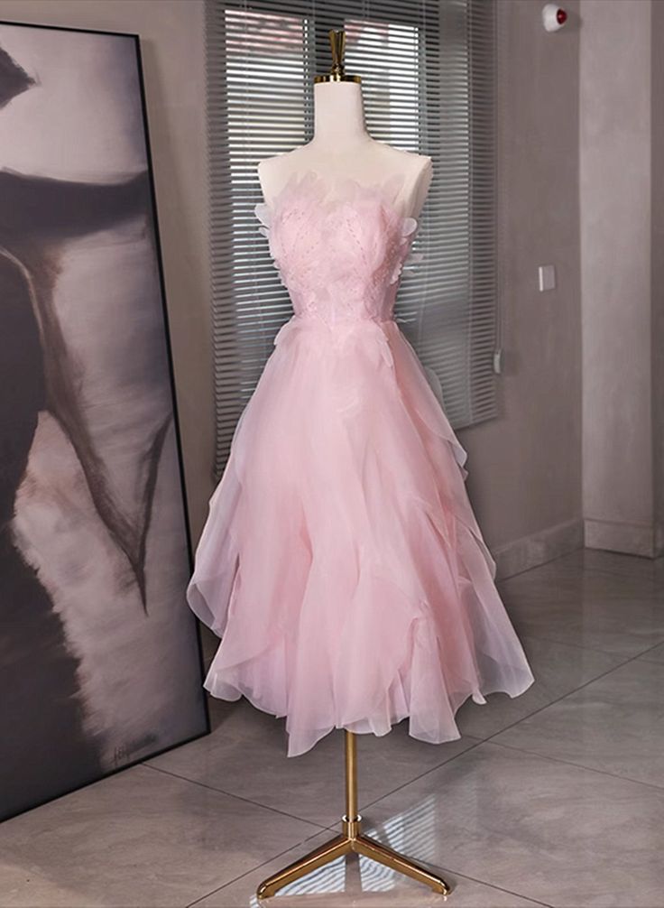 Tulle Beaded Low Back Short Party Dress, Tulle Homecoming Dress fg5228