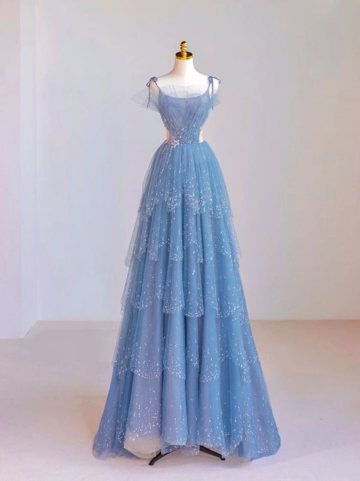 Blue gown Elegant Formal Evening Dress Long Prom Dress fg4439