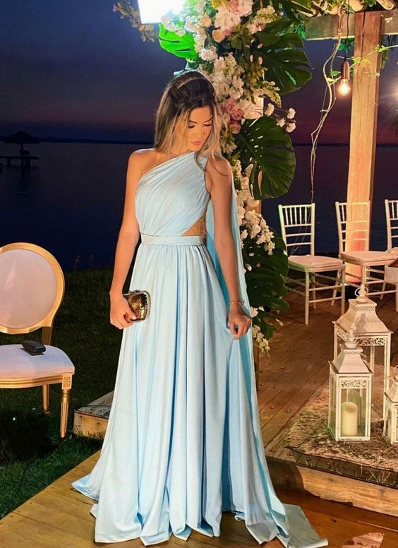 Long Evening Dress with Streamer,A Line Formal Party Gown fg4778