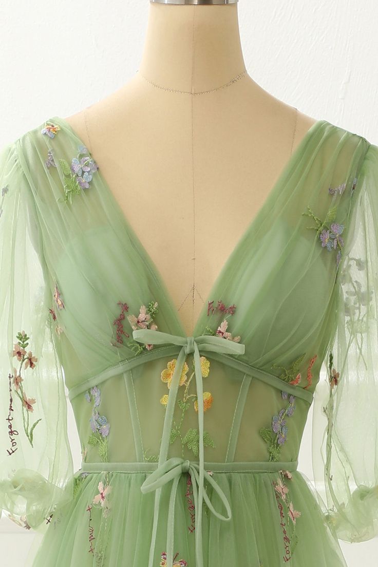 A-Line Princess Prom Dress with Embroidery fg4476