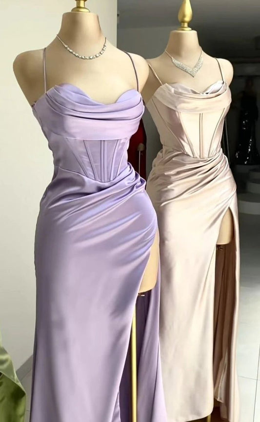 Lilac Long Prom Dresses Party Evening Gowns fg4836