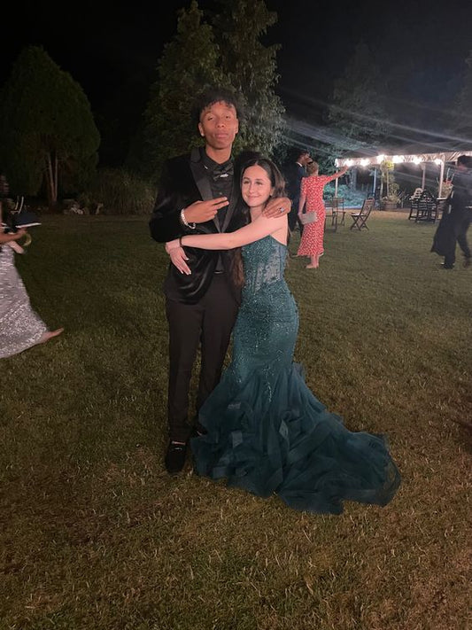 Green Mermaid Spaghetti Straps Prom Dress Green Evening Gown fg4990