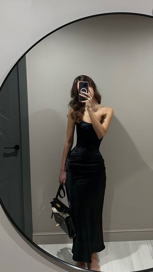 Sexy Black Simple Prom Dresses Party Gowns fg4574