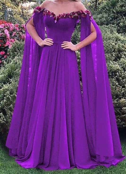 Purple Prom Dresses Off Shoulder Formal Prom Party Gowns fg4453