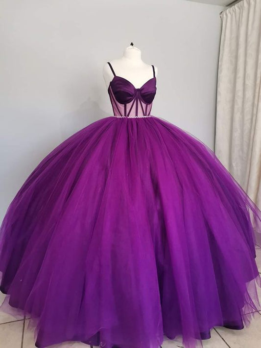 A line Purple Quinceanera Dresses Girls Sweet Birthday Party Ball Gown Dress fg4472