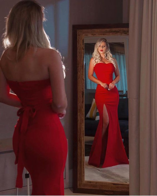 Red Mermaid Prom Dresses, Formal Dress fg4366
