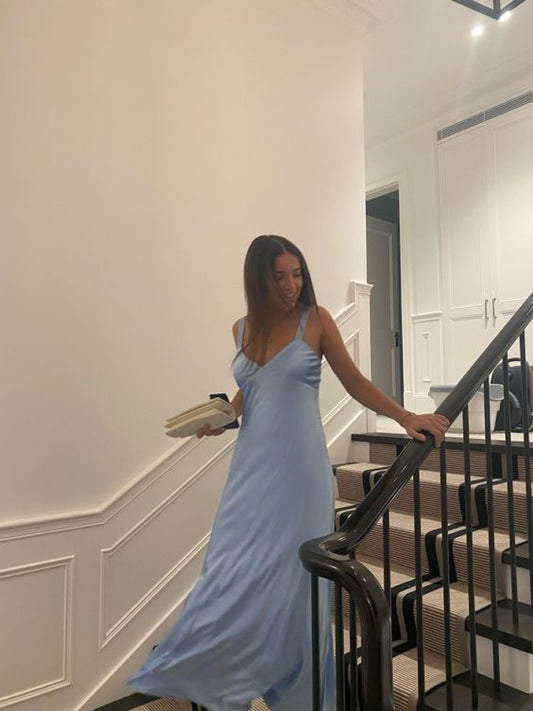 Sexy Light Blue Long Prom Dresses , Evening Gown fg5128