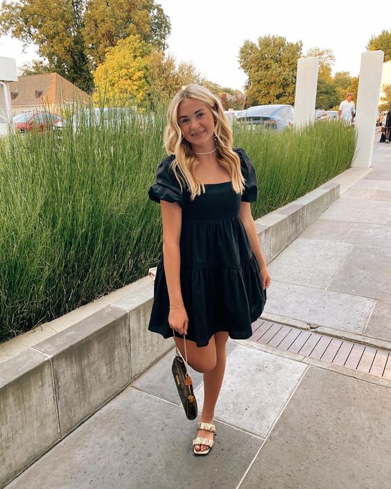 Black dress Short Prom Dress Homecoming Dress fg3561