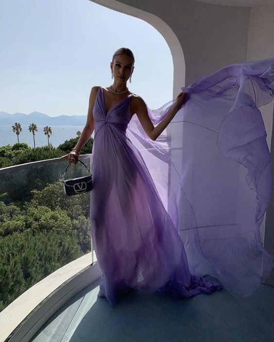 Lilac Long Prom Dresses Party Evening Gowns fg3083
