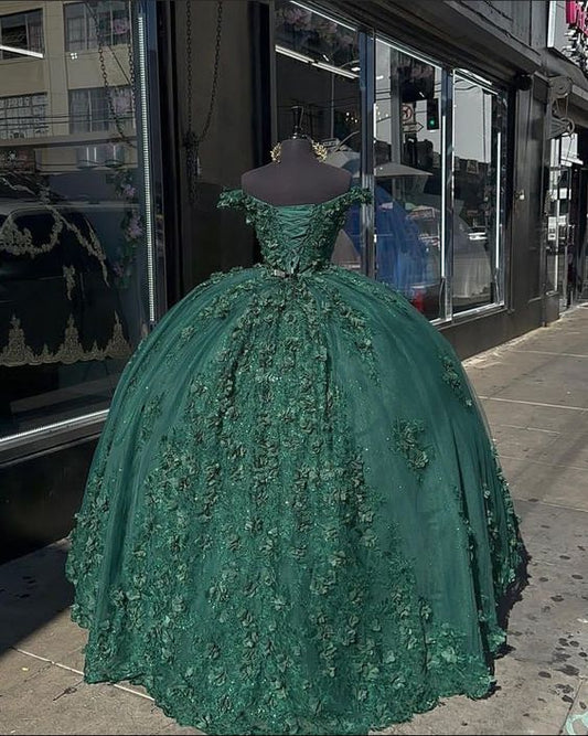 Drak Green Ball Gown Long Prom Dress fg3611