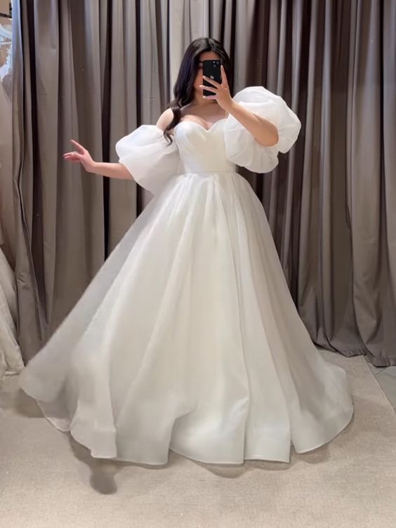 White Evening Gown Elegant Dress Wedding Dresses fg3508