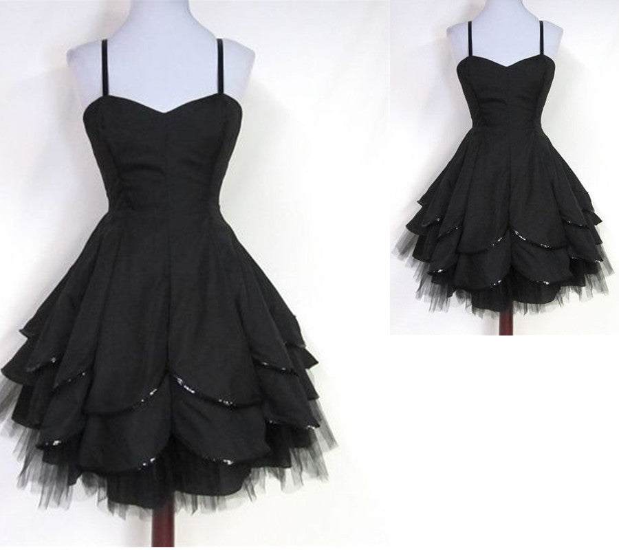 Chic Champagne A Line Appliques Tulle Tea Length Prom Dresses fg3810
