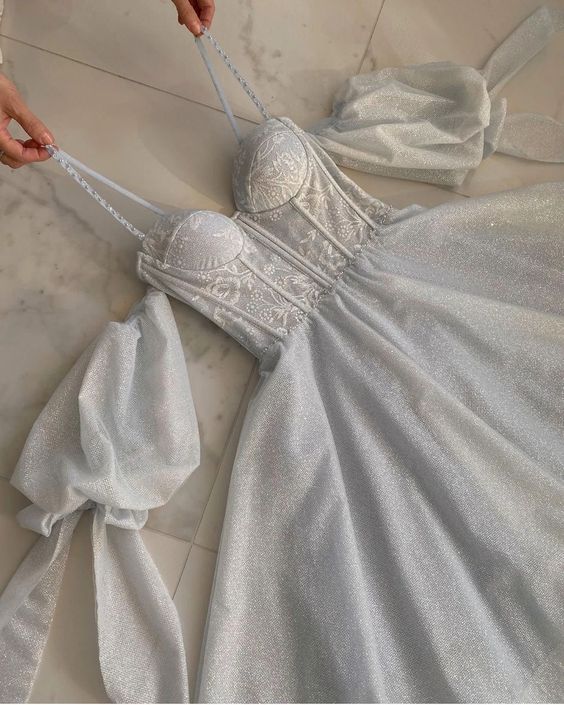 Shinny A line Floor Length Spaghetti Straps Prom Dresses,evening Dress,formal Dress fg3664