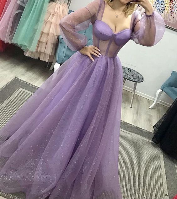 Elegant Lilac Prom Dress Formal Evening Dress fg3757
