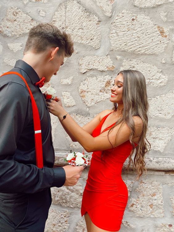 Red Homecoming Dress Short Party Dress fg4269