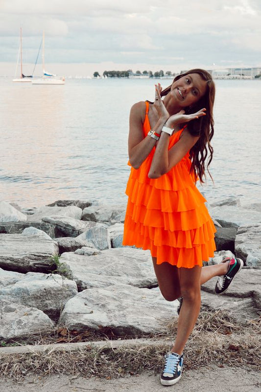 Orange party dress short cocktail dresses homecoming dress fg3272