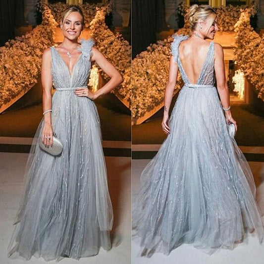 Luxury Tulle Wedding Party Dresses for Women Open Back Prom Party Dress fg3950