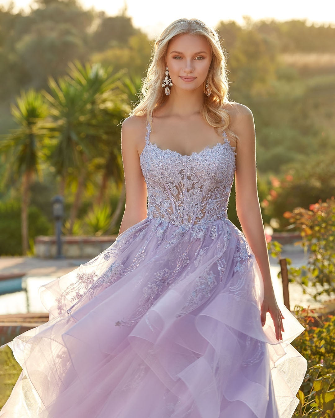 Sleeveless Spaghetti Straps Square A-Line Embroidery Prom Dress