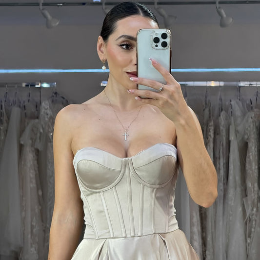 Simple Sleeveless Strapless Sweetheart A-Line Long Prom Dress