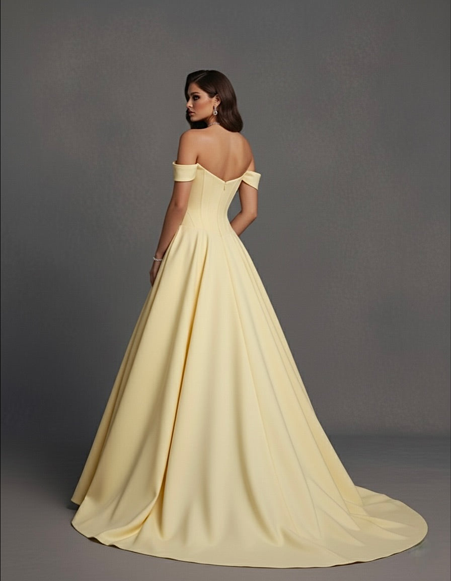 Stunning Sleeveless Strapless Off Shoulders A Line Prom Dress