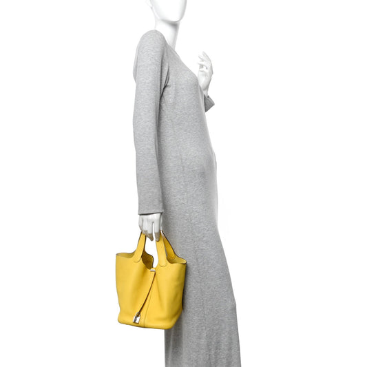 Taurillon Clemence Picotin Lock 22 MM Jaune De Naples