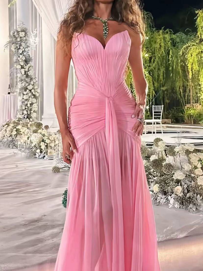 Elegant Sleeveless Sweetheart Mermaid Pleated Prom Dress