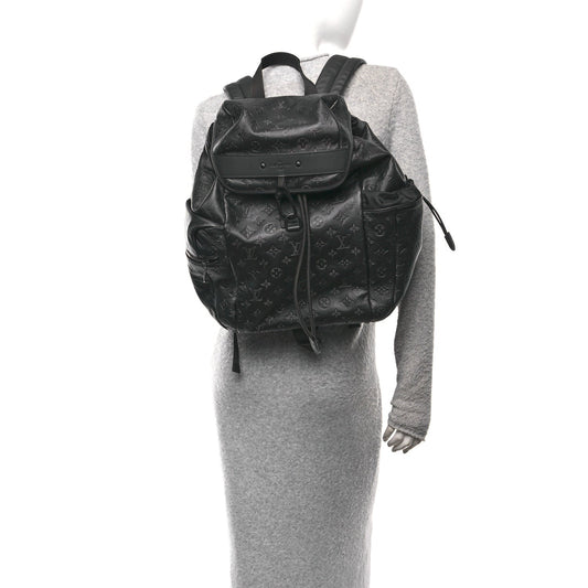 Calfskin Monogram Shadow Discovery Backpack Black