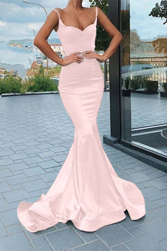Black Spaghetti-Straps Mermaid Prom Dress