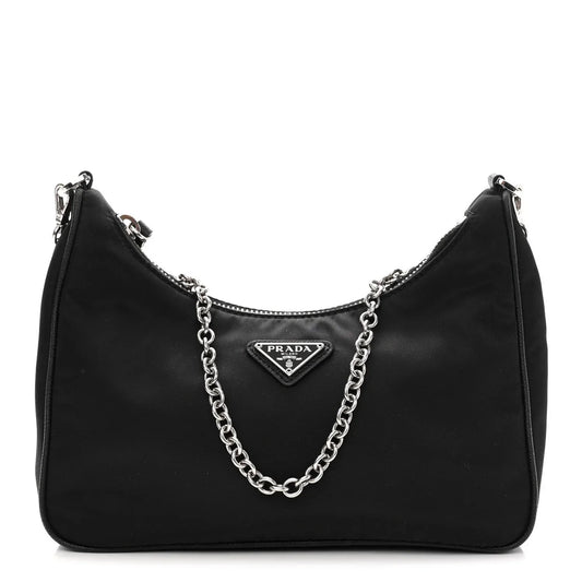 PRADA Nylon Re-Edition 2005 Shoulder Bag Black