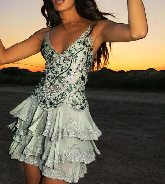 Pretty A Line Spaghetti Straps Chiffon Formal 8th Grade Homecoming Dresses Summer Middle School Hoco Dress 18th Birthday Outfits DH1081