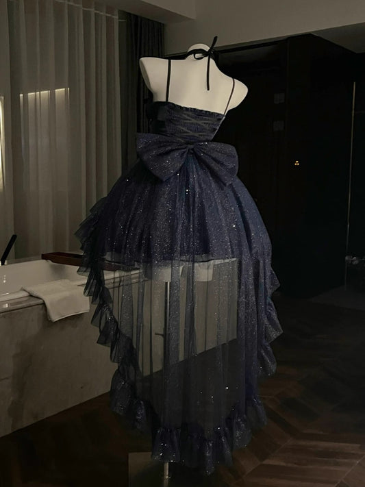 Sweet Ball Gown Spaghetti Straps Navy Blue Gotica Formal 8th Grade Homecoming Dresses Middle School Cocktail Dress Hoco Outfits Lolita Dress DH1621