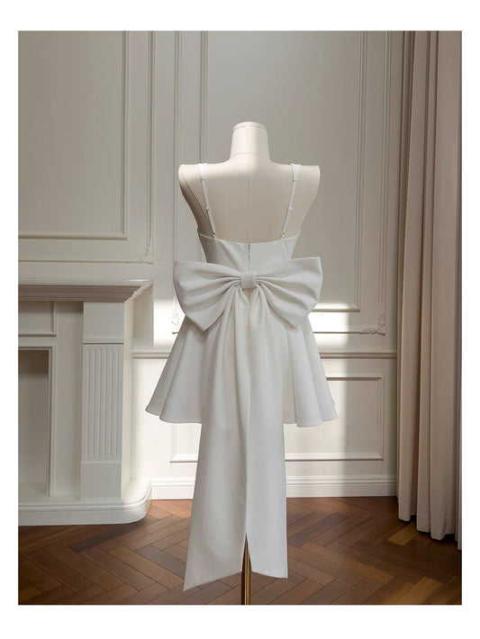 Modest A Line Square Neck White Formal 8th Grade Homecoming Dresses Middle School Short Birthday Gowns Graduation Dress Hoco Outfits DH2124